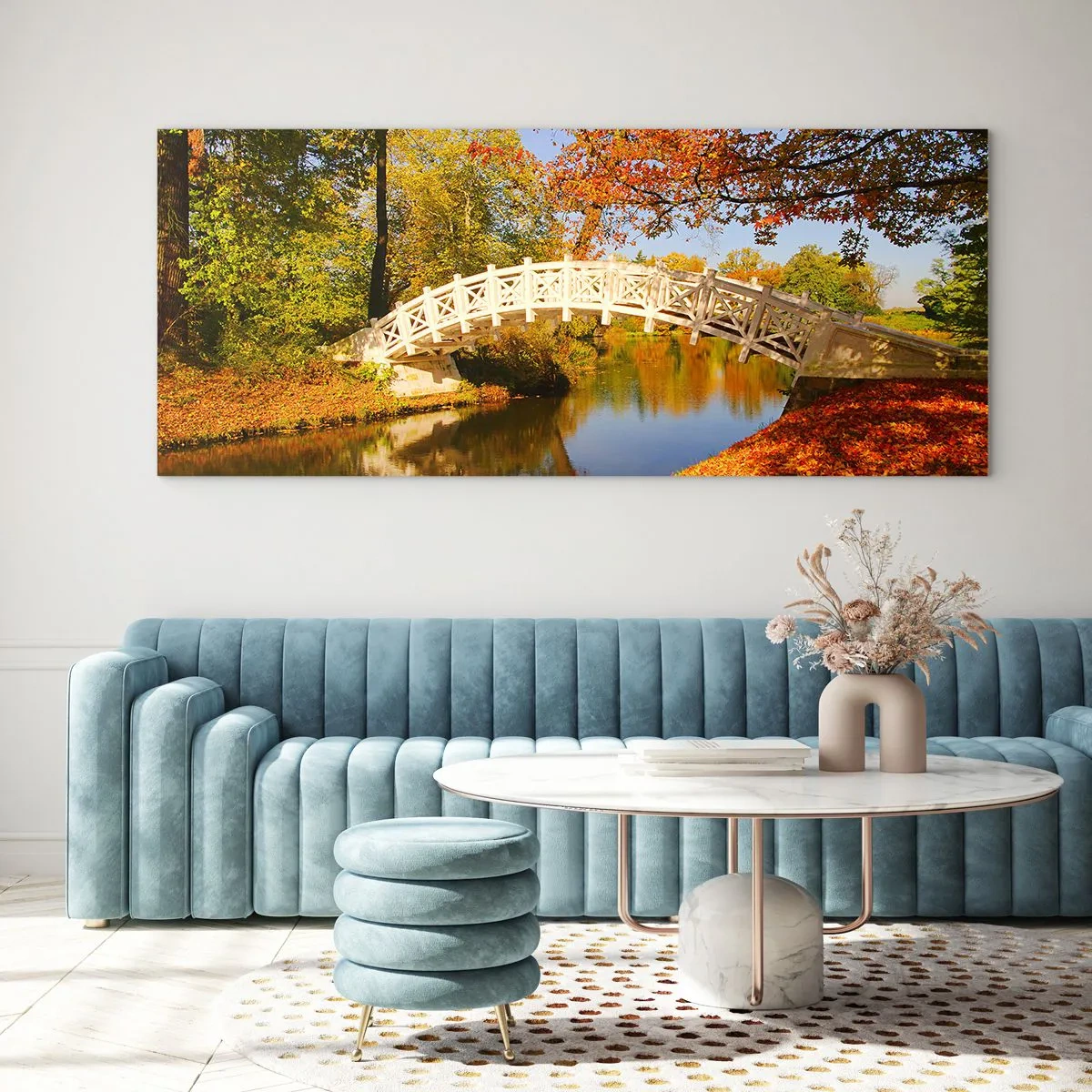 Quadro em vidro - Na ponte branca dos suspiros - 90x30 cm
