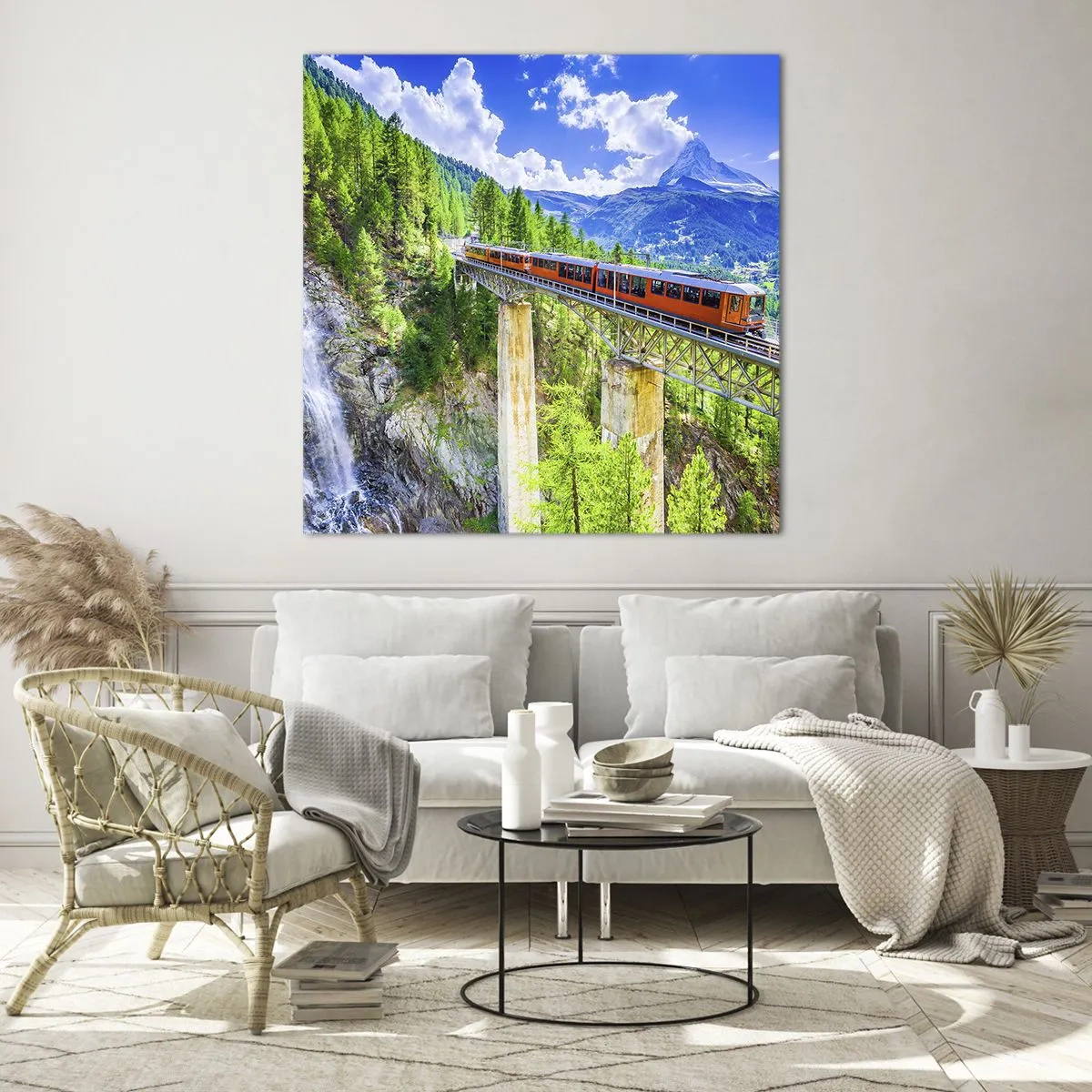 Quadro em vidro - Hora dos Alpes - 50x50 cm