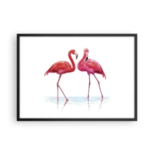 Pôster com moldura preta - Rosa randez-vous - 70x50 cm