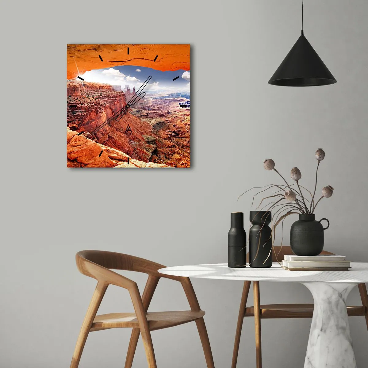 Relógio de parede - Relógio em vidro - Esculpido pela própria natureza - 40x40 cm