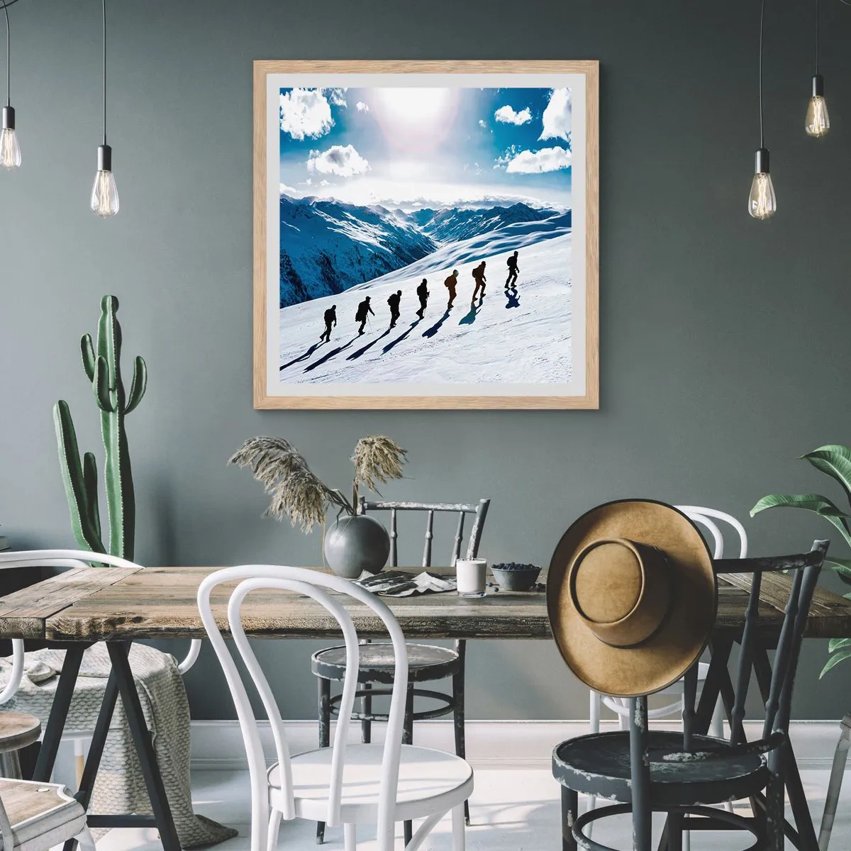 Pôster com moldura de carvalho claro - A equipa vencedora - 50x50 cm