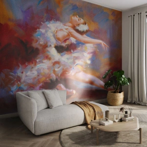 Papel de Parede Premium Sand - A graça do cisne - Balé, Bailarina, Dançarino - 100x70 cm