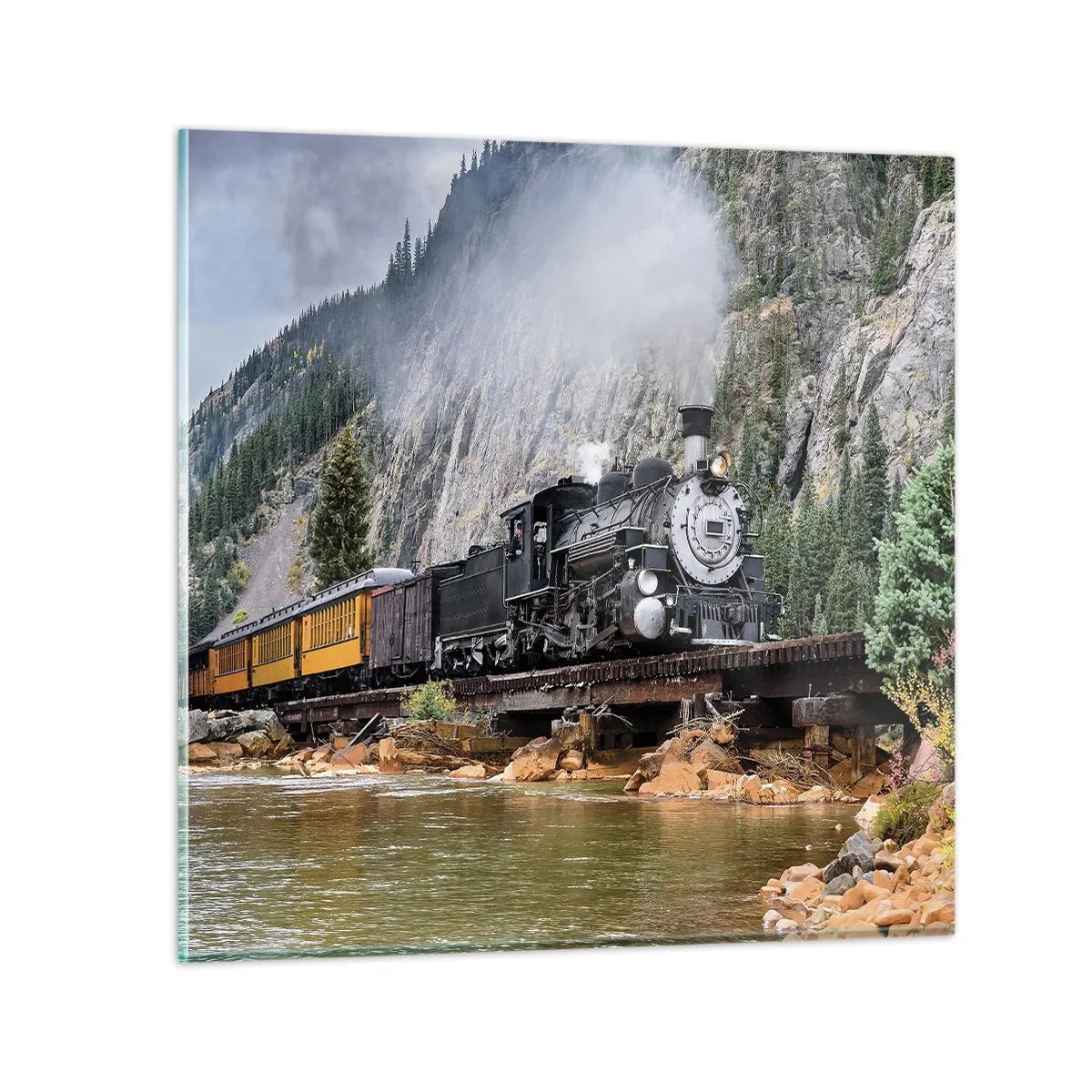 Quadro em vidro - Para onde? Onde? - 50x50 cm