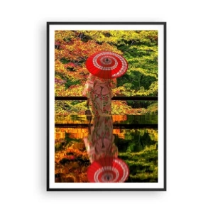 Pôster com moldura preta - No templo da natureza - 70x100 cm