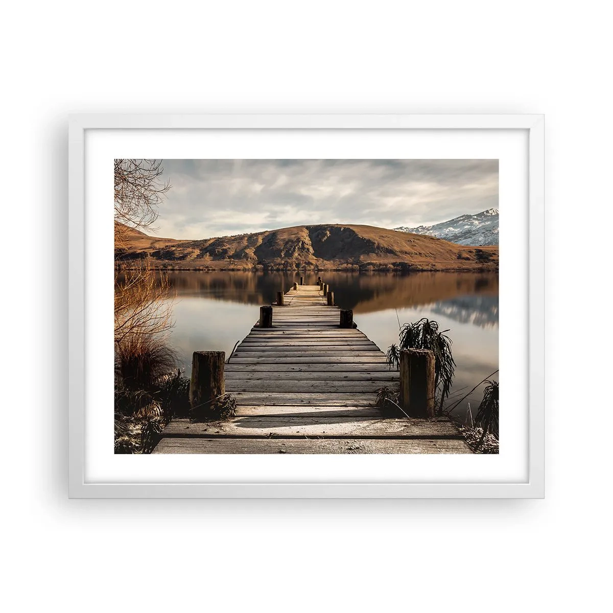 Pôster em moldura branca - Paisagem em silêncio - 50x40 cm