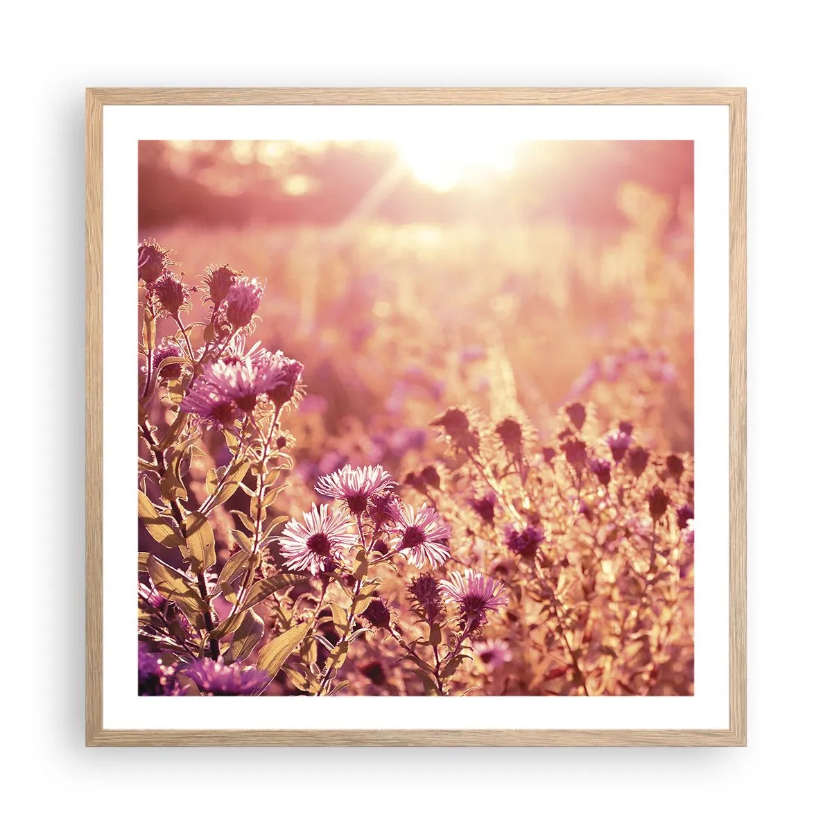 Pôster com moldura de carvalho claro - Antes do verão acabar - 60x60 cm