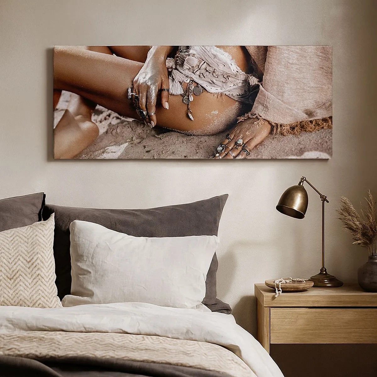 Quadro em tela - Expulsa pelas ondas? - 100x40 cm