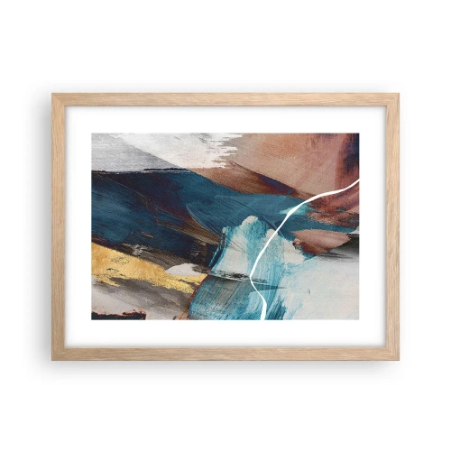 Pôster com moldura de carvalho claro - Com elegância e energia - 40x30 cm