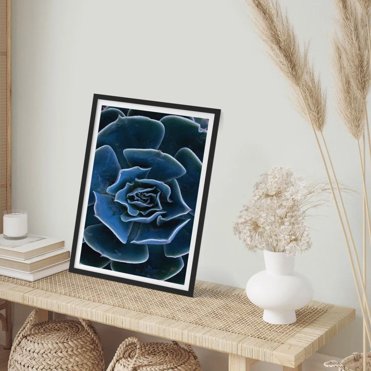 Pôster com moldura preta - Flor do deserto - 61x91 cm
