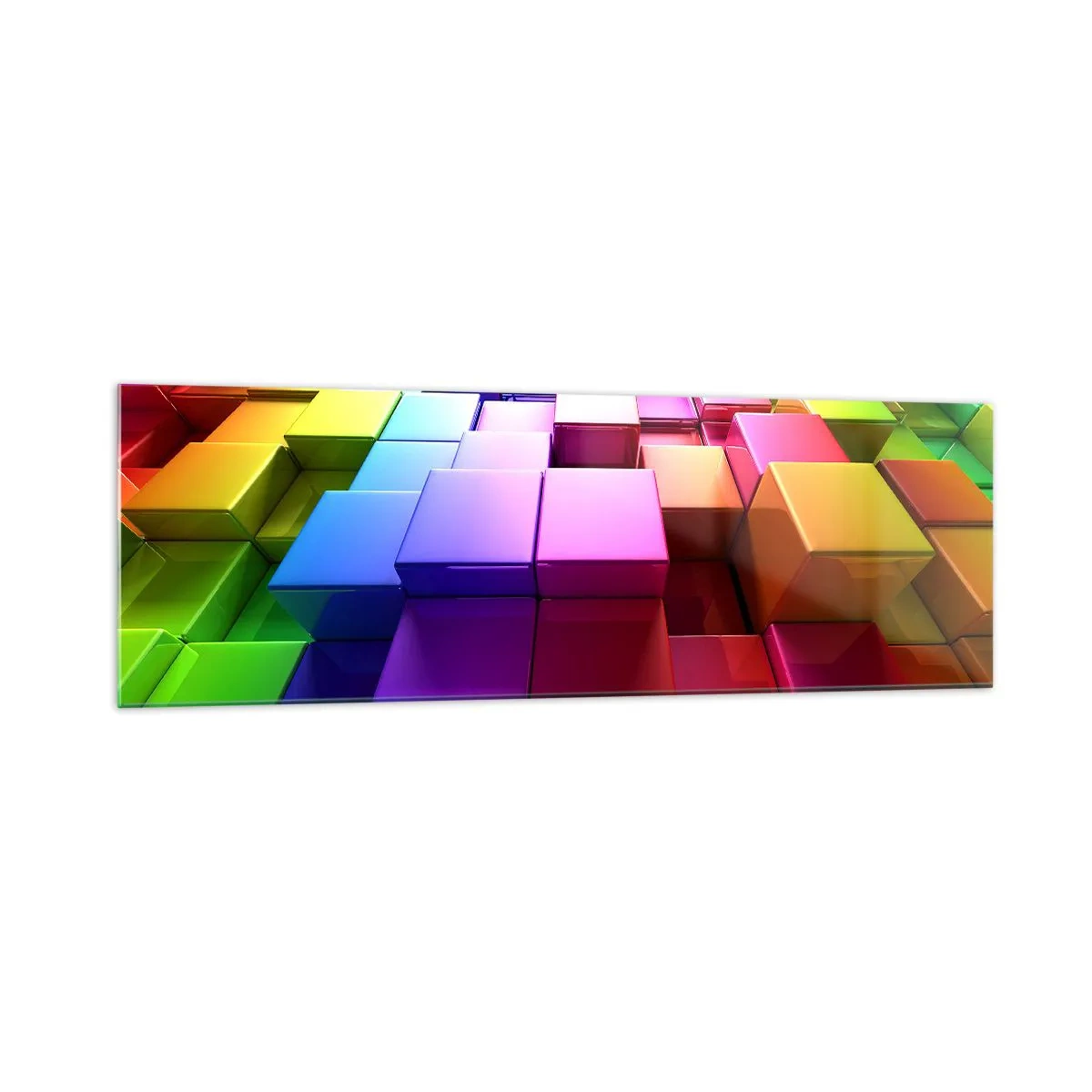 Quadro em vidro - Op-art juntos como uma equipa - 160x50 cm