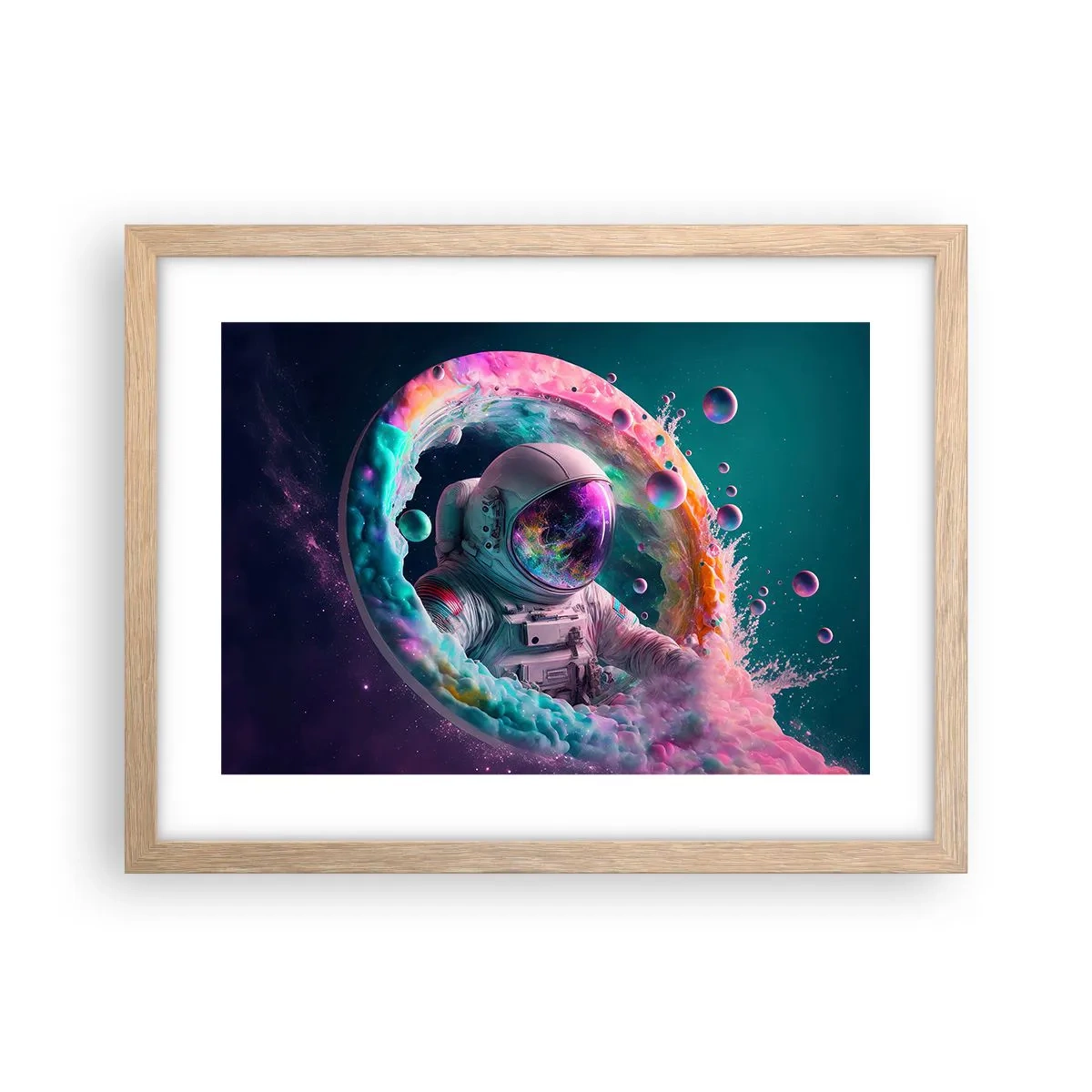 Pôster com moldura de carvalho claro - Portão estrela - 40x30 cm