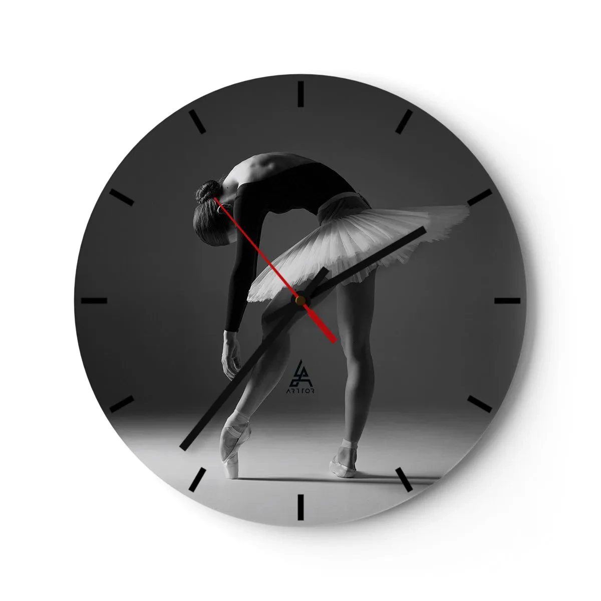 Relógio de parede - Relógio em vidro - Bella balerina - 40x40 cm