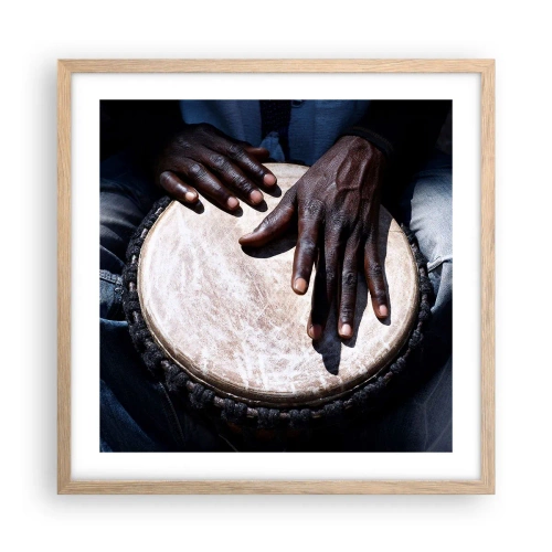 Pôster com moldura de carvalho claro - Viva no seu próprio ritmo - 50x50 cm