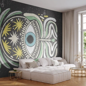 Papel de Parede Premium Sand - Rituais tribais - Boho, Olho, Pastel - 100x70 cm