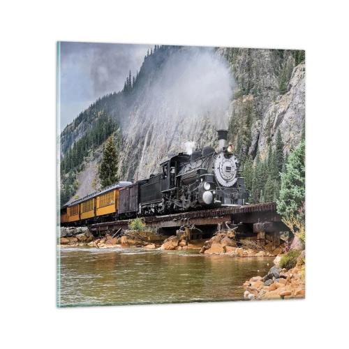 Quadro em vidro - Para onde? Onde? - 50x50 cm