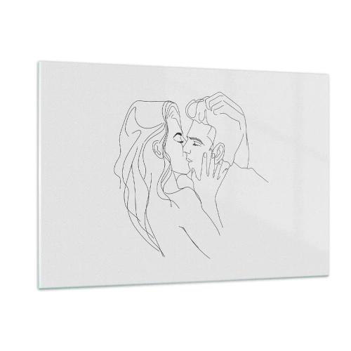 Quadro em vidro - Com a mesma linha - 120x80 cm