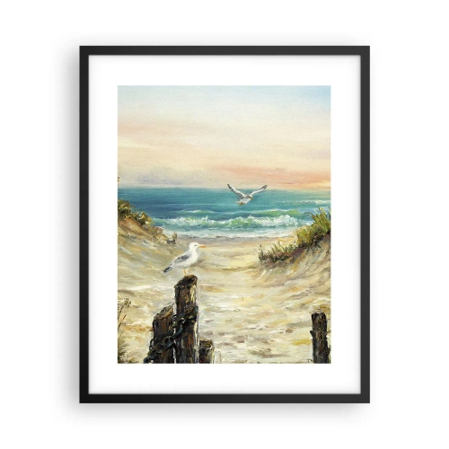 Pôster com moldura preta - Refúgio sem vento - 40x50 cm