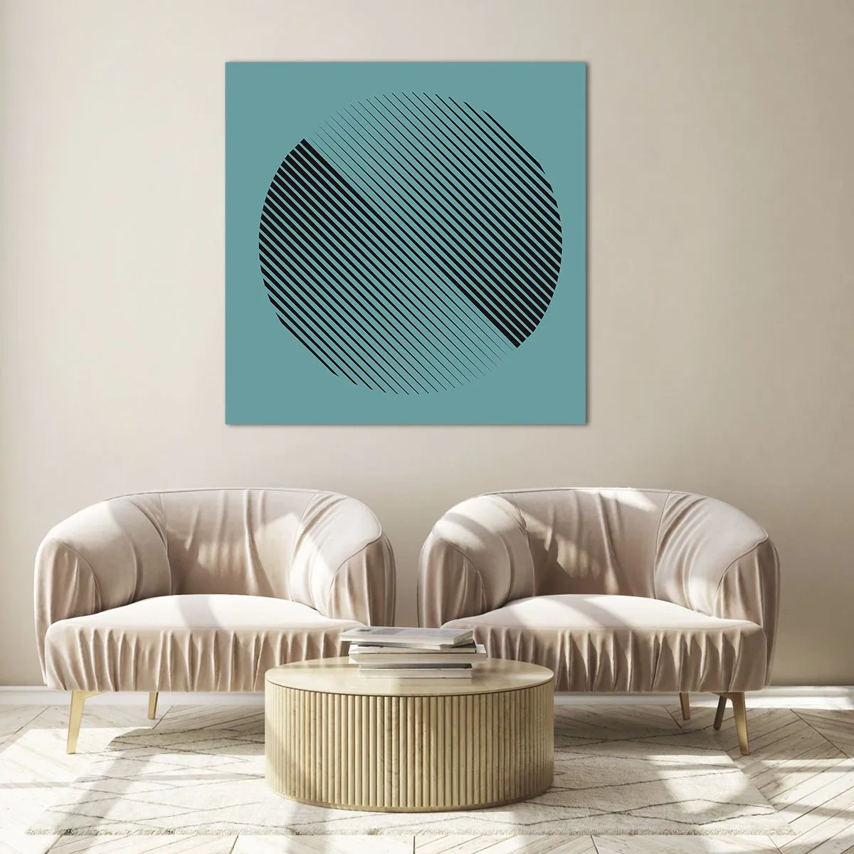 Quadro em vidro - Círculo – uma variação geométrica - 40x40 cm