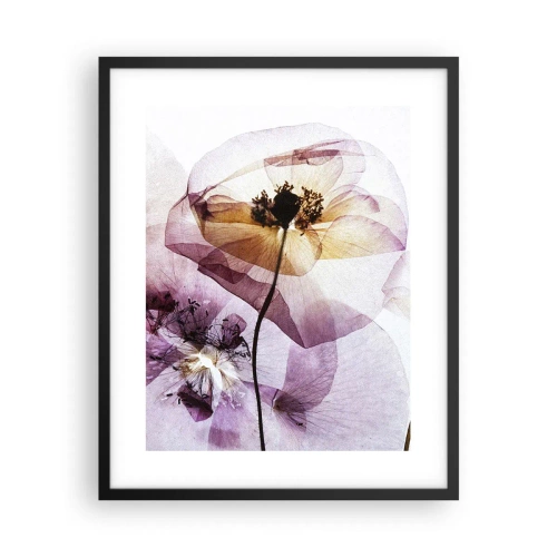 Pôster com moldura preta - A transparência das flores - 40x50 cm