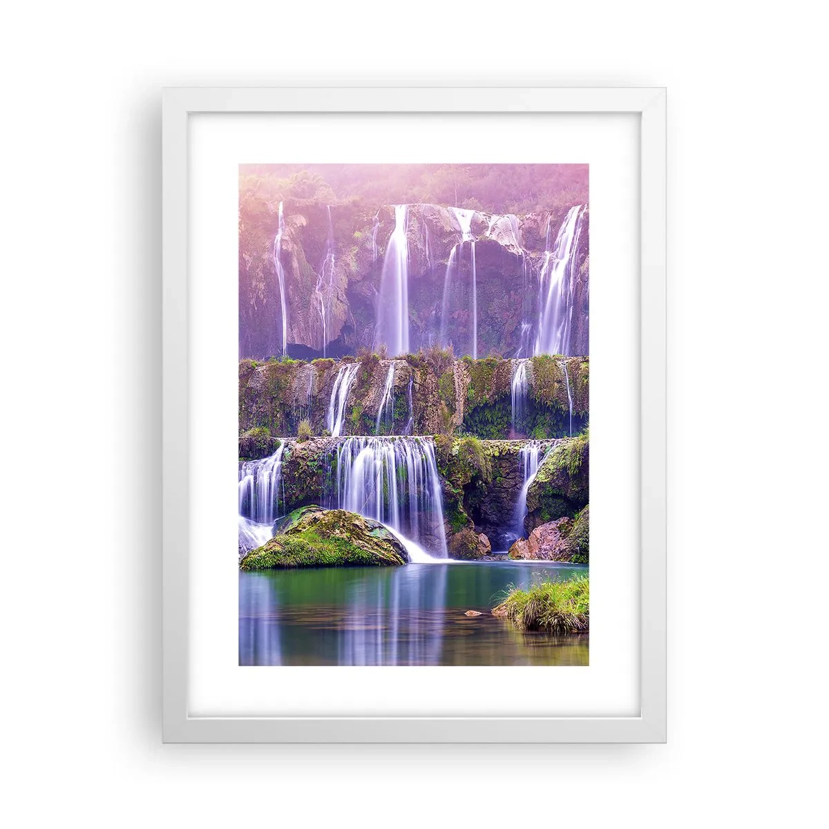 Pôster em moldura branca - Escadas para o céu - 30x40 cm