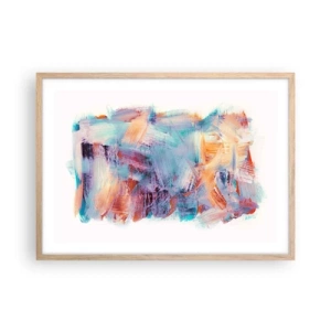 Pôster com moldura de carvalho claro - Uma bagunça colorida - 70x50 cm