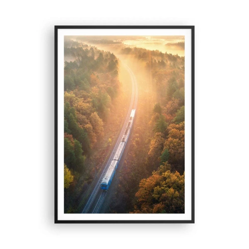 Pôster com moldura preta - Uma viagem de outono - 70x100 cm