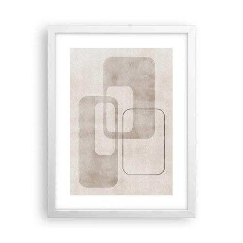 Pôster em moldura branca - Argamassa geométrica - 30x40 cm