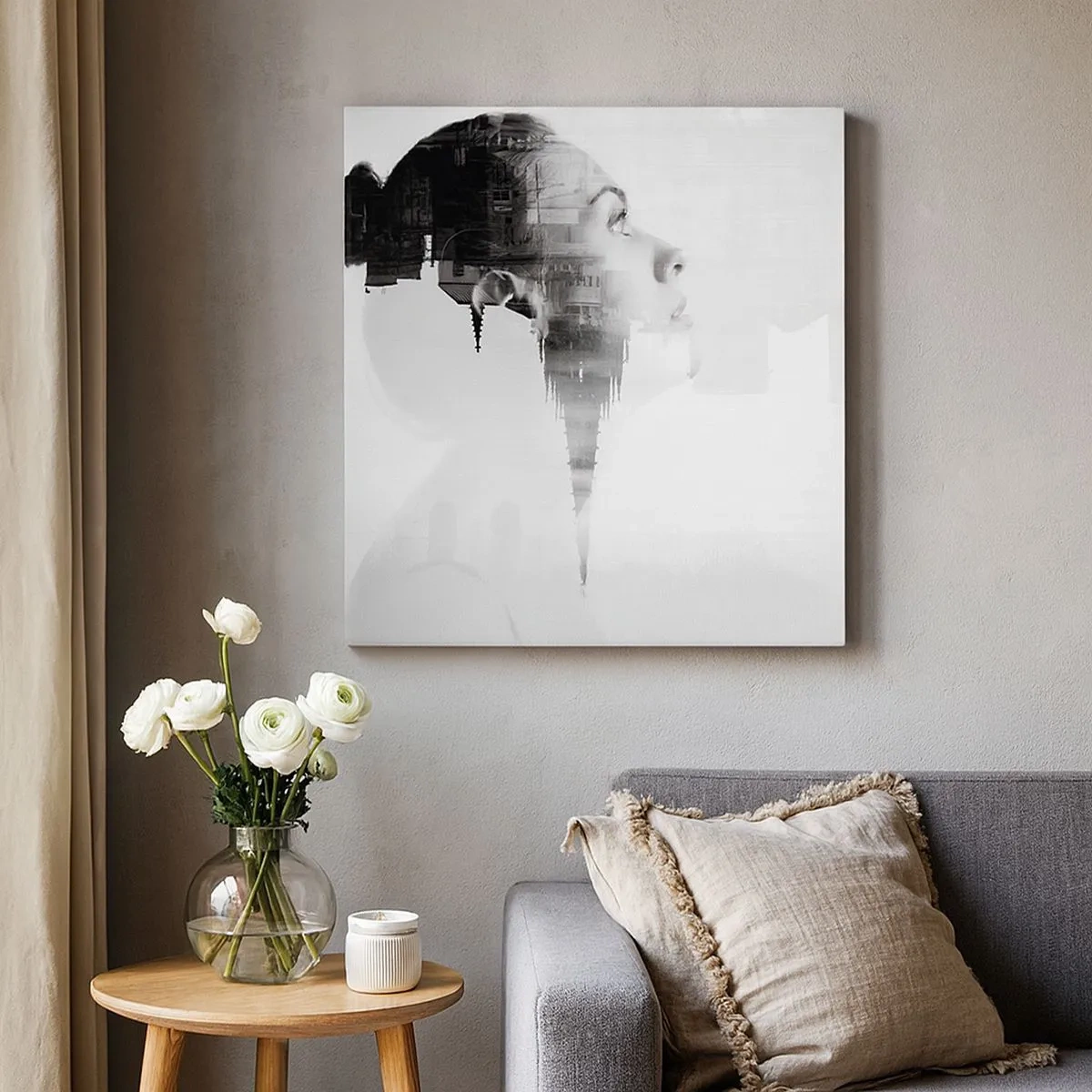 Quadro em tela - Em ambos os lados do vidro - 30x30 cm