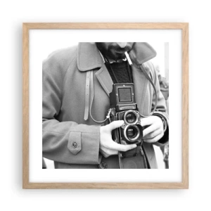 Pôster com moldura de carvalho claro - Estilo retro - 40x40 cm