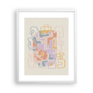 Pôster em moldura branca - Labirinto – uma aventura alegre - 40x50 cm