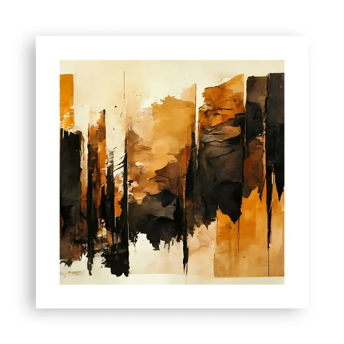 Pôster - Harmonia de preto e dourado - 40x40 cm