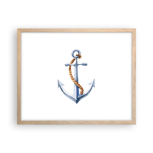 Pôster com moldura de carvalho claro - Ahoy aventura! - 50x40 cm