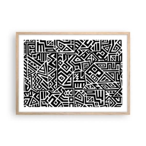 Pôster com moldura de carvalho claro - Composição pré-colombiana - 70x50 cm