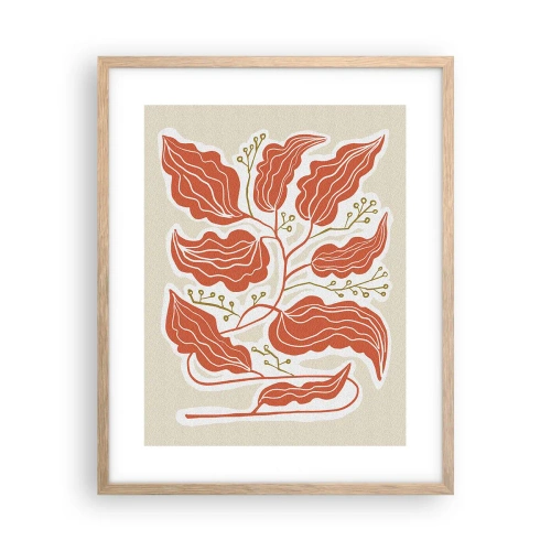 Pôster com moldura de carvalho claro - Folclórico e coral - 40x50 cm