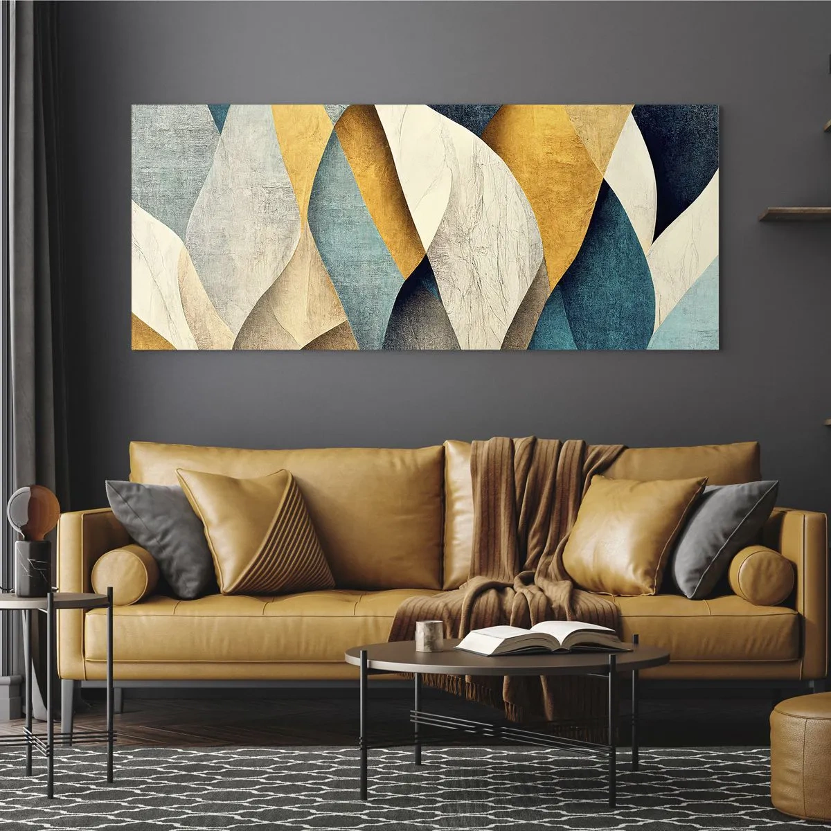 Quadro em vidro - Ritmo e onda - 140x50 cm