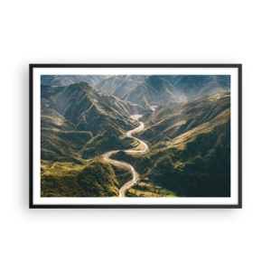 Pôster com moldura preta - Direto do coração das montanhas - 91x61 cm