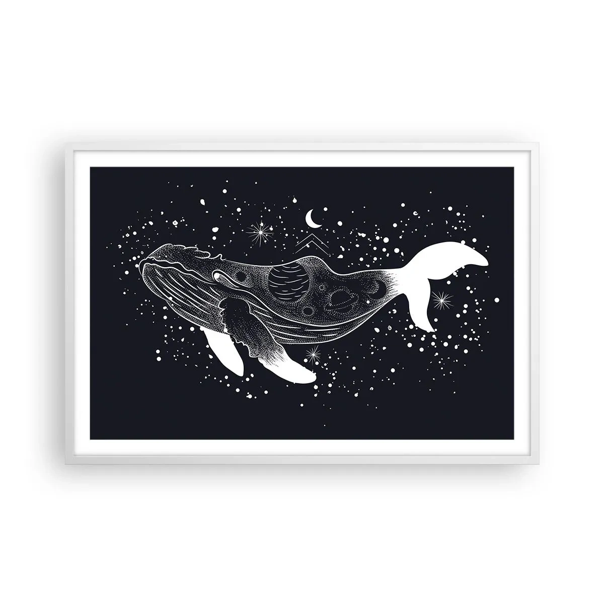 Pôster em moldura branca - No oceano do universo - 91x61 cm