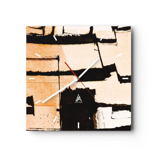Relógio de parede - Relógio em vidro - No entanto, a ordem - 30x30 cm