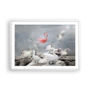 Pôster em moldura branca - Como vim parar aqui? - 70x50 cm