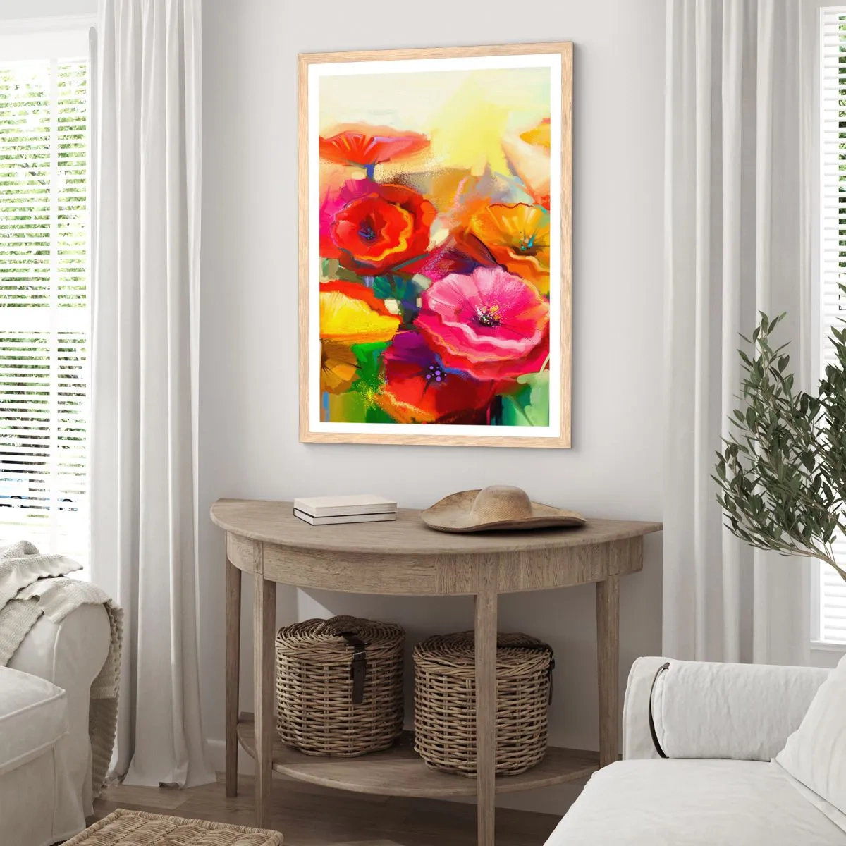 Pôster com moldura de carvalho claro - Não só vermelho - 70x100 cm