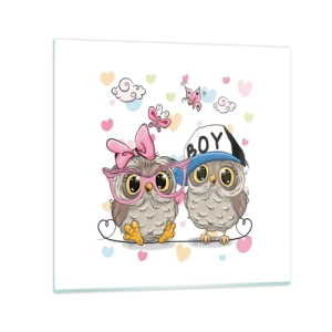 Quadro em vidro - Amemo-nos! - 30x30 cm