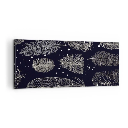 Quadro em tela - Rendas de penas - 120x50 cm