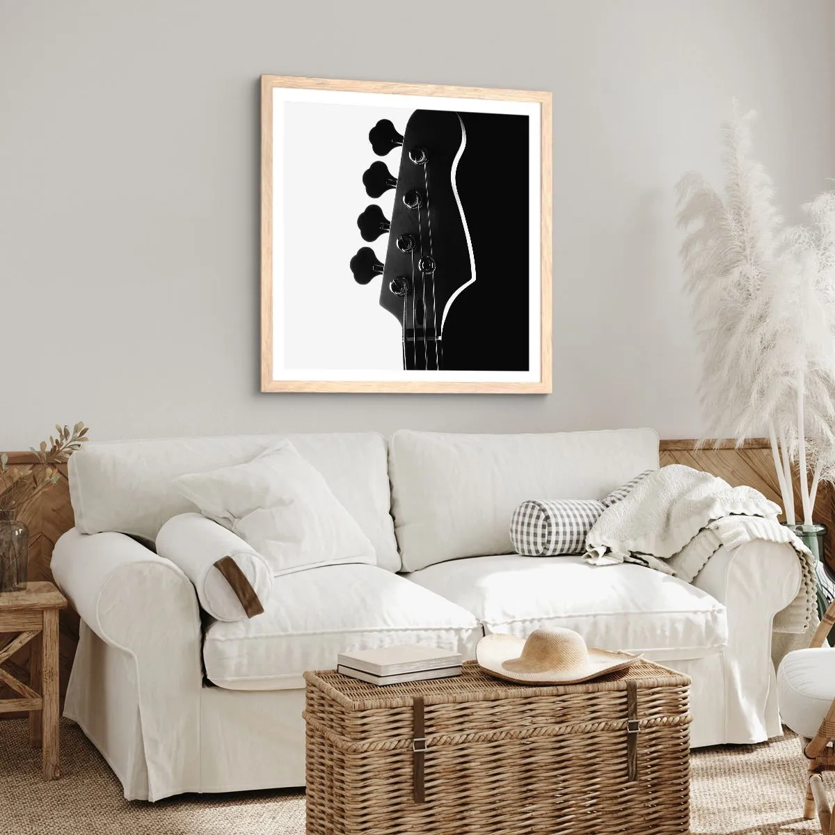 Pôster com moldura de carvalho claro - Silêncio rochoso - 30x30 cm