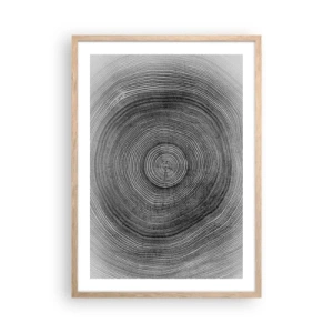 Pôster com moldura de carvalho claro - Sinal dos tempos - 50x70 cm