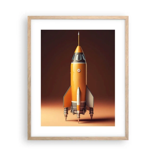 Pôster com moldura de carvalho claro - Tudo começa com um sonho - 40x50 cm