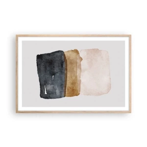 Pôster com moldura de carvalho claro - Composição das cores da terra - 91x61 cm