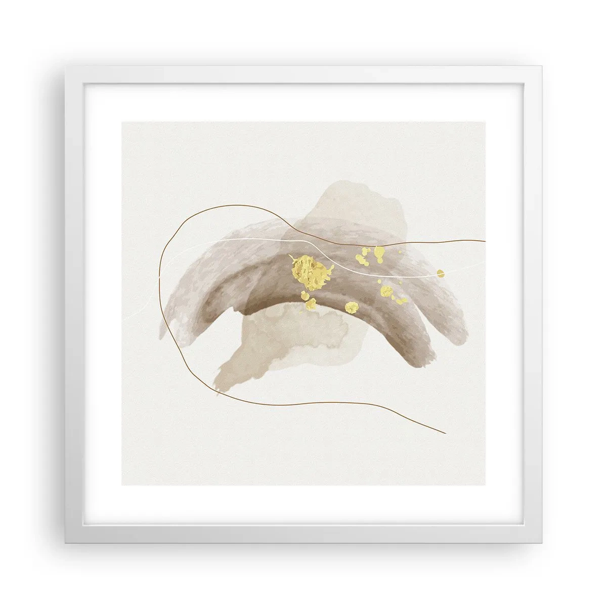 Pôster em moldura branca - Encontrado no espaço - 40x40 cm