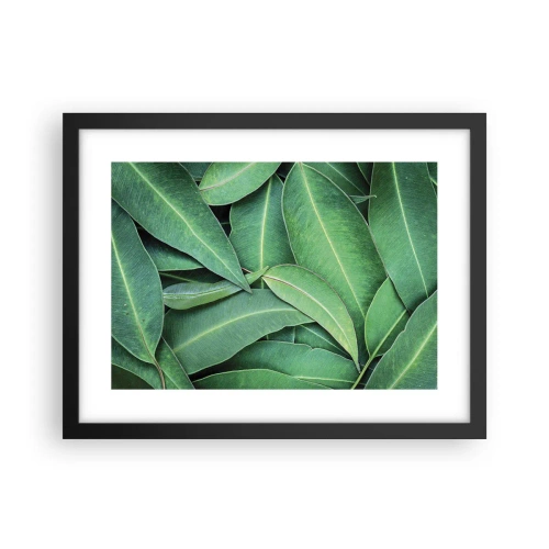 Pôster com moldura preta - Suculentas e frescas - 40x30 cm