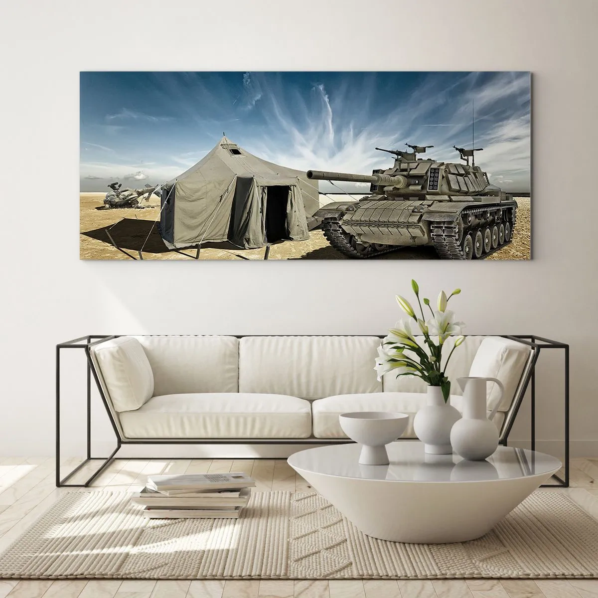 Quadro em vidro - Sonho militar - 140x50 cm