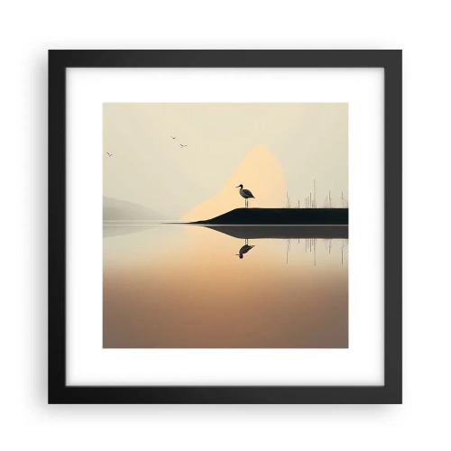 Pôster com moldura preta - Senhor no lago - 30x30 cm
